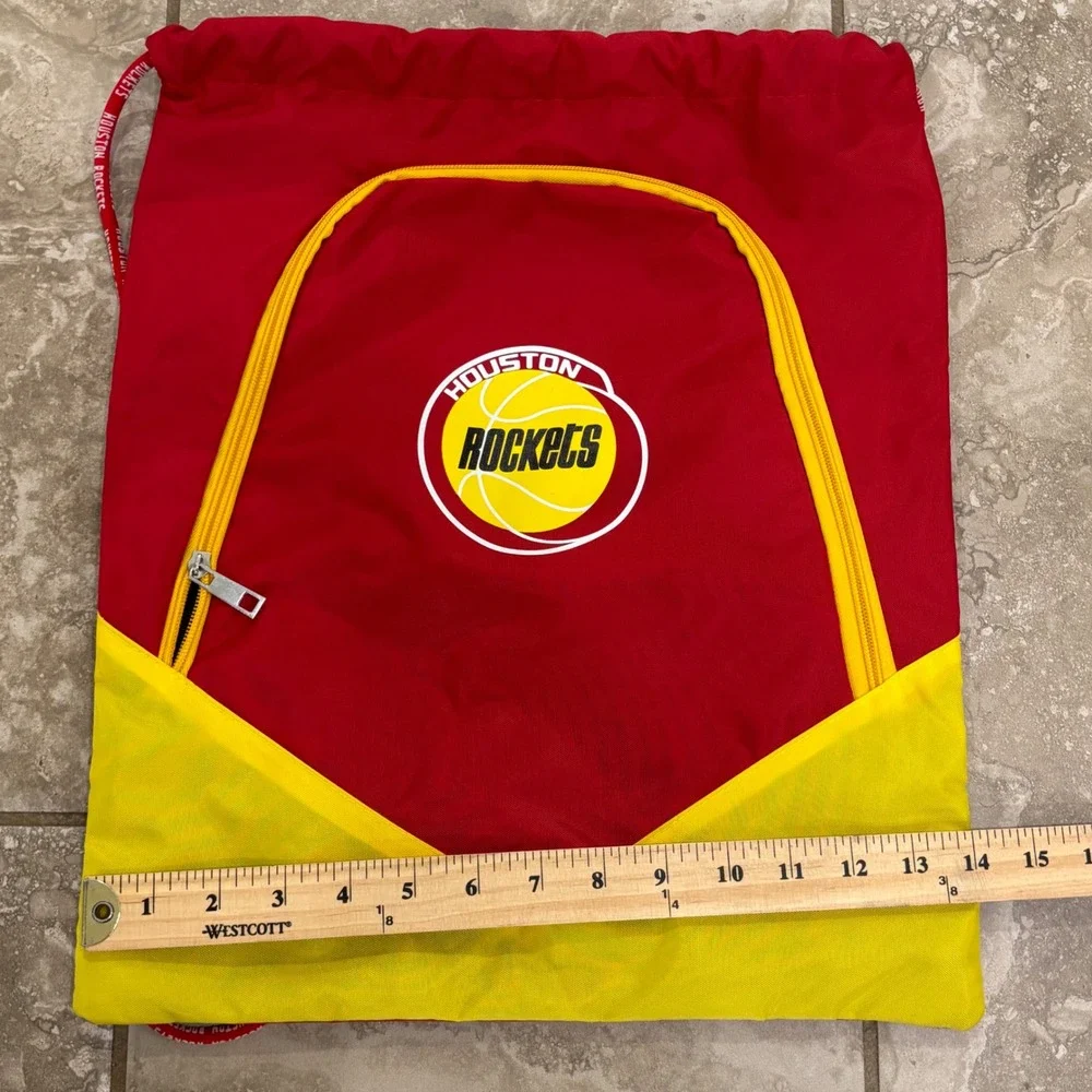Houston Rockets FOCO Drawstring‎ Cinch Backpack Red Yellow NBA Gym Bag